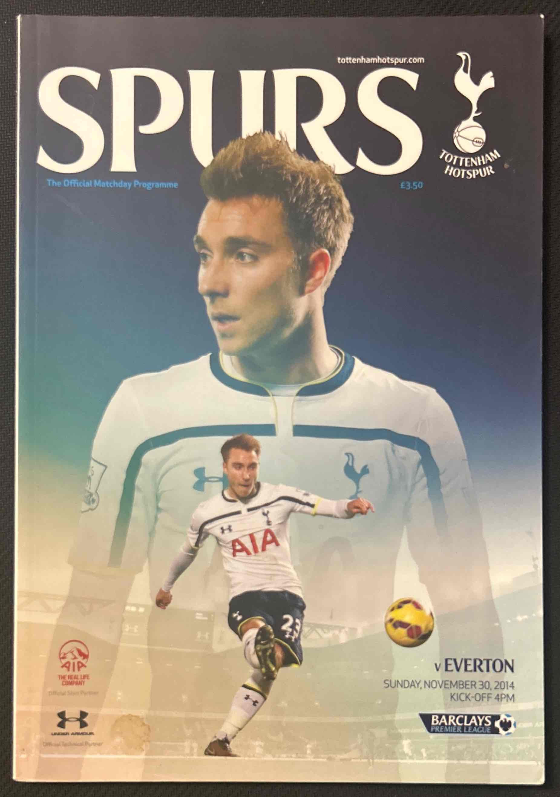 2014 Nov 30 Tottenham V Everton Football Programme