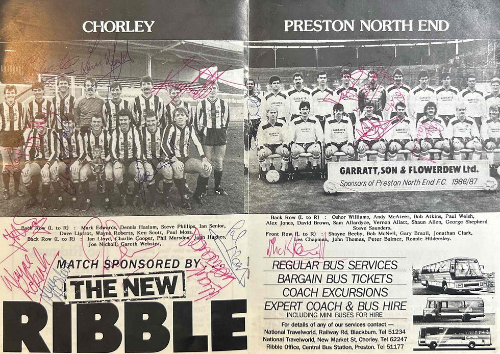 Thumbnail: 1986 Dec 6 Chorley V Preston Signed