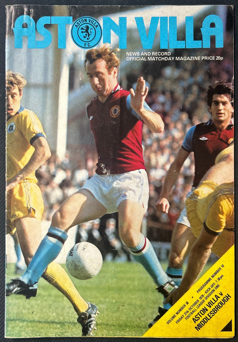 1978 Oct 27 Aston Villa V Middlesbrough