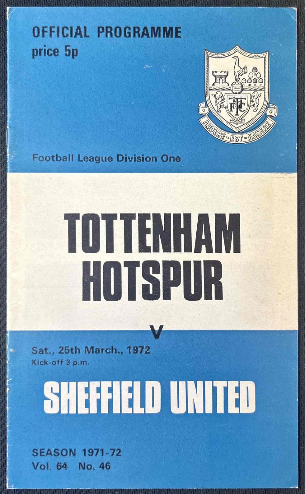 1972 Mar 25 Tottenham V Sheffield United