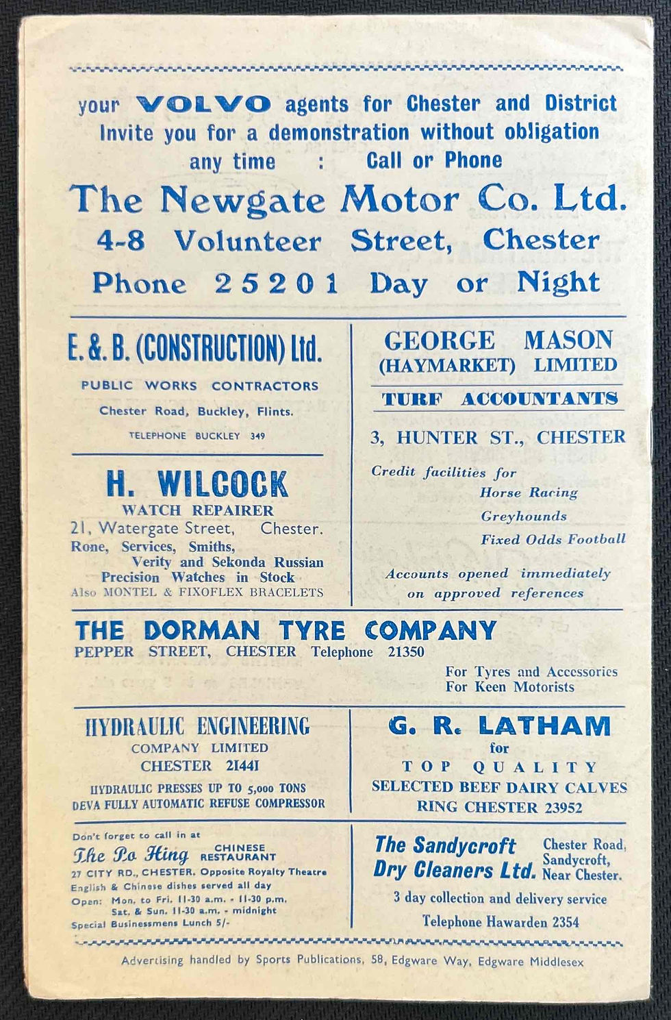 Thumbnail: Chester V Crewe Football Programme