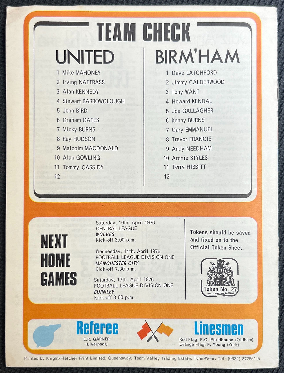 Thumbnail: 1976 Apr 7 Newcastle V Birmingham