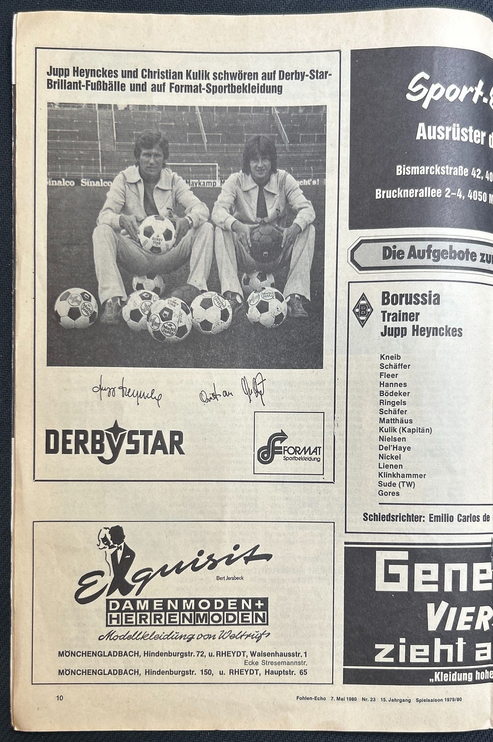 1980 May 7 Borussia Monchengladbach V Eintracht Frankfurt