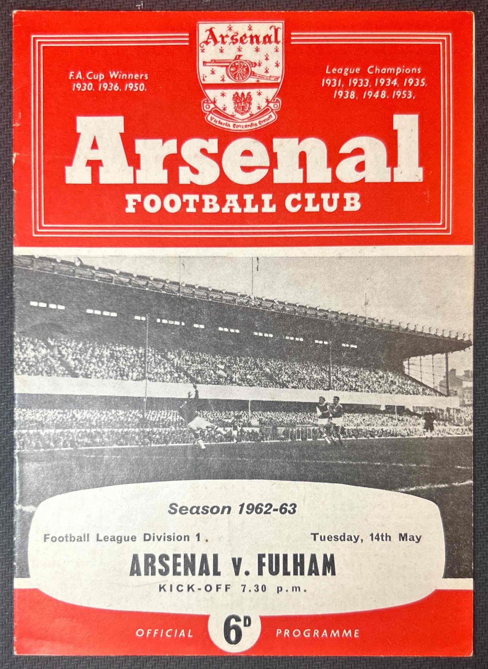 1963 May 14 Arsenal V Fulham