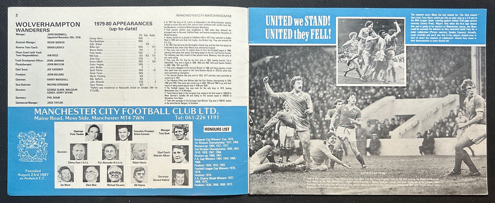 1979 Dec 1 Man City V Wolves
