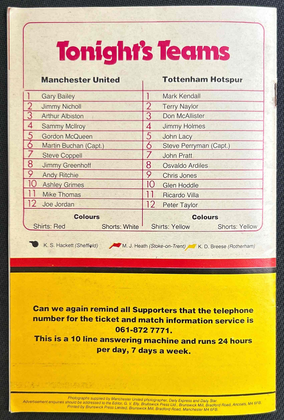 Thumbnail: Man United Football Programme