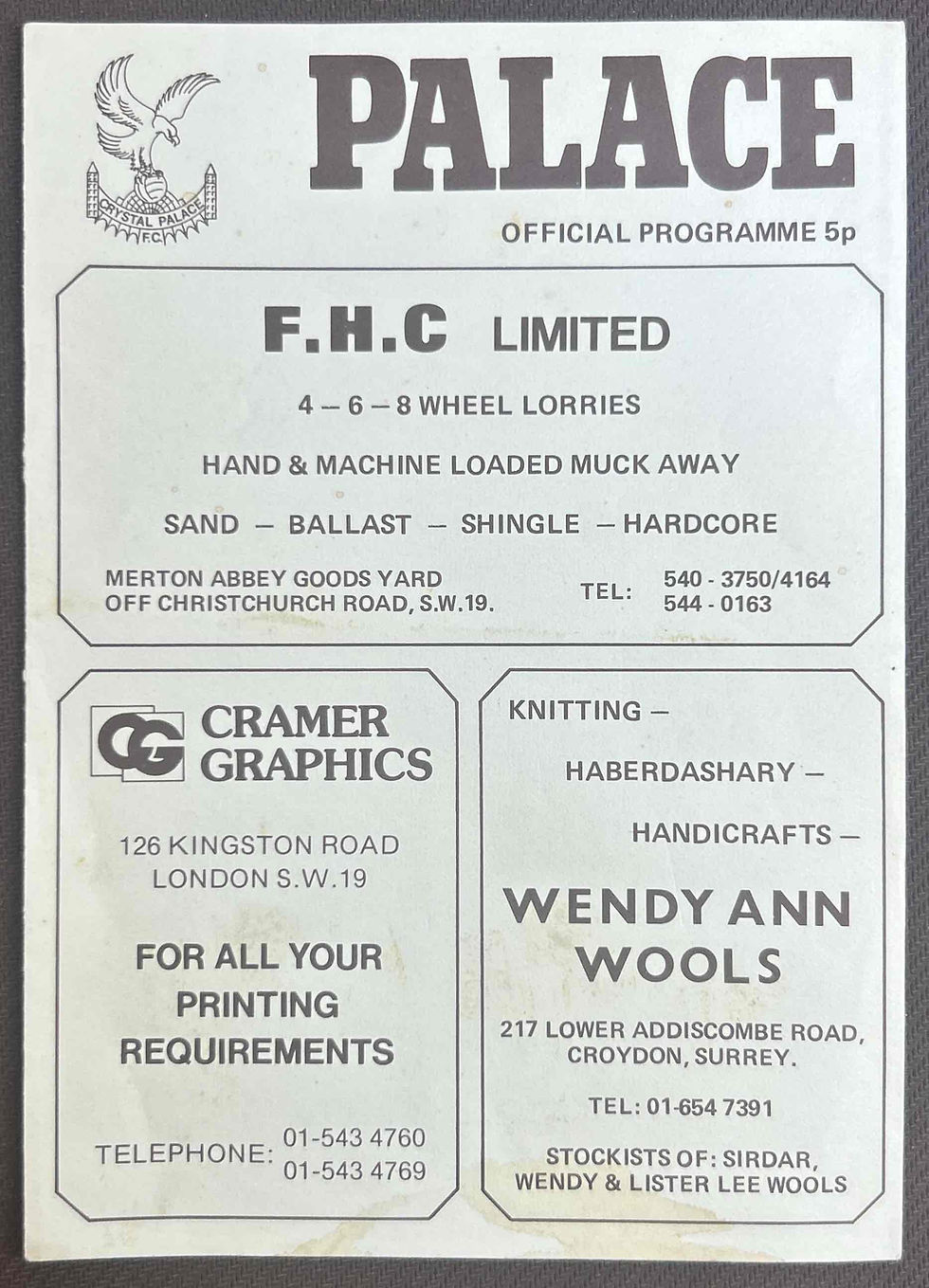1982 Feb 26 Crystal Palace V Luton