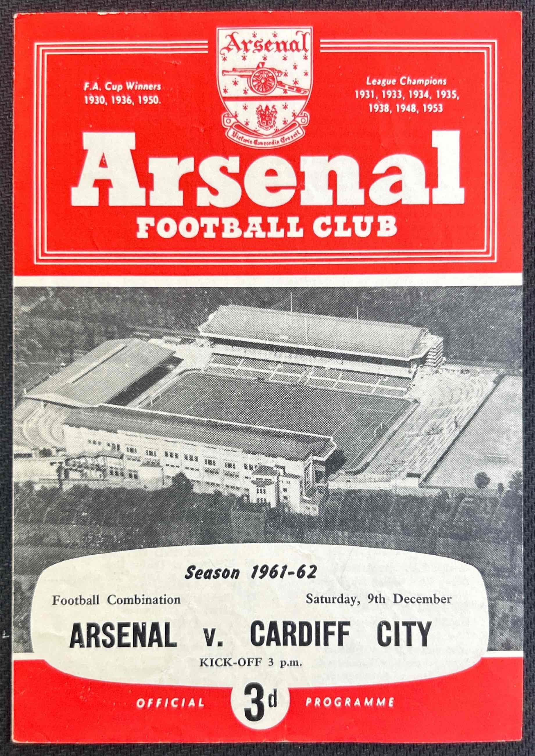 1961 Dec 9 Arsenal V Cardiff
