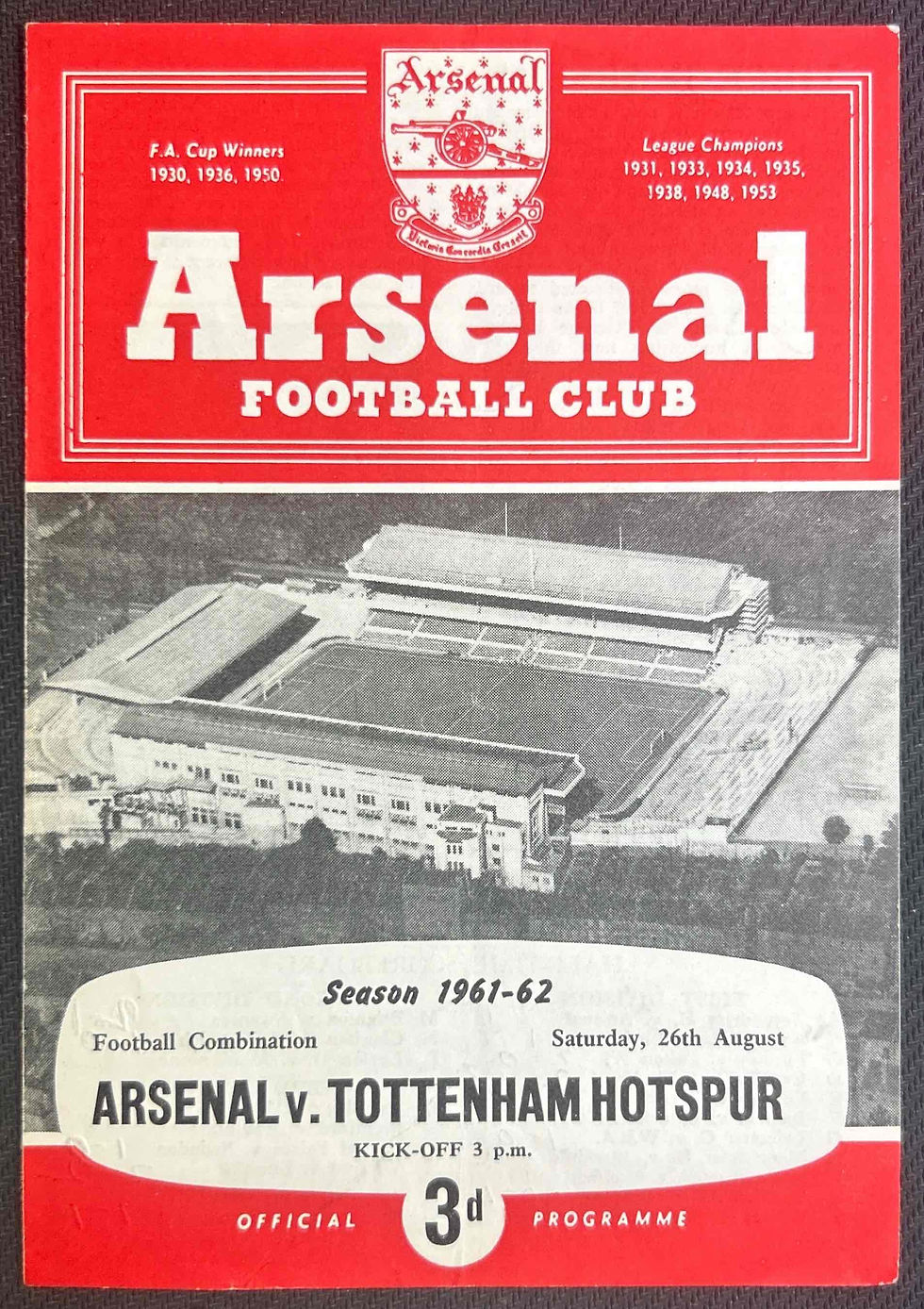 1961 Aug 26 Arsenal V Tottenham