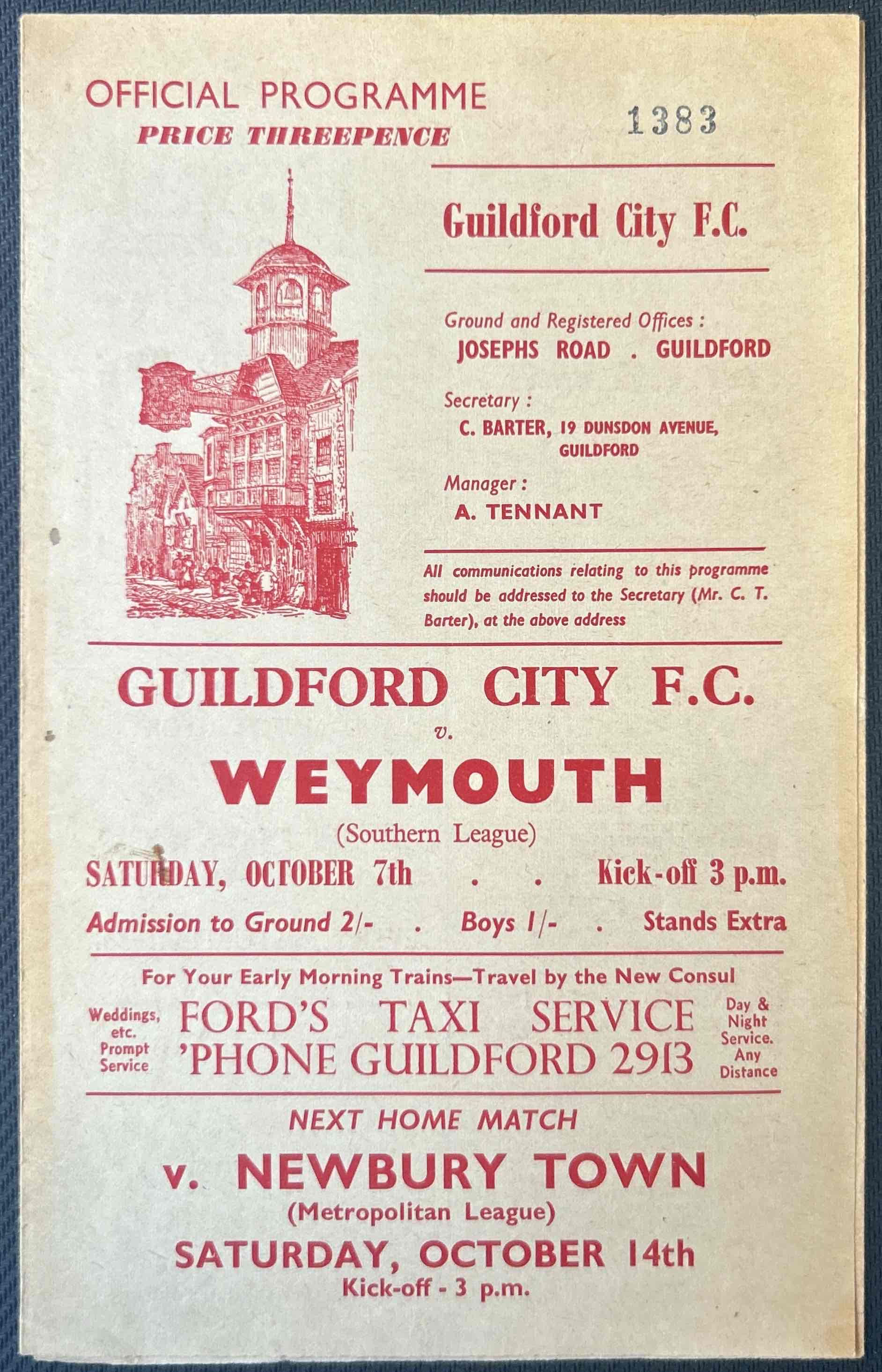 Guildford V Weymouth
