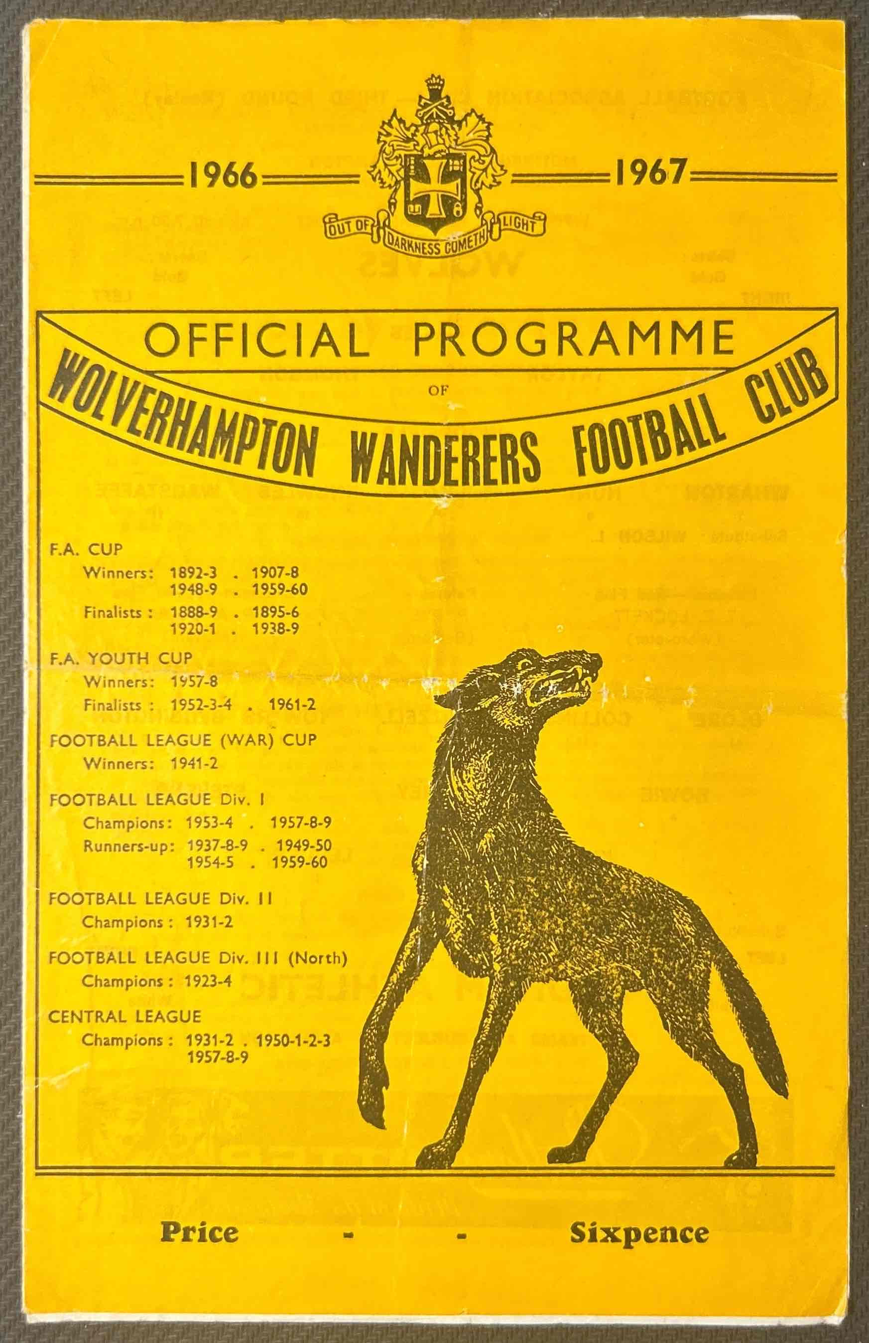1967 Feb 1 Wolves V Oldham