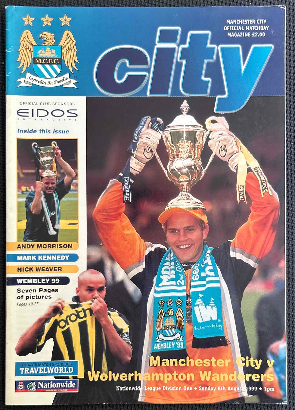 1999 Aug 8 Man City V Wolves Football Programme