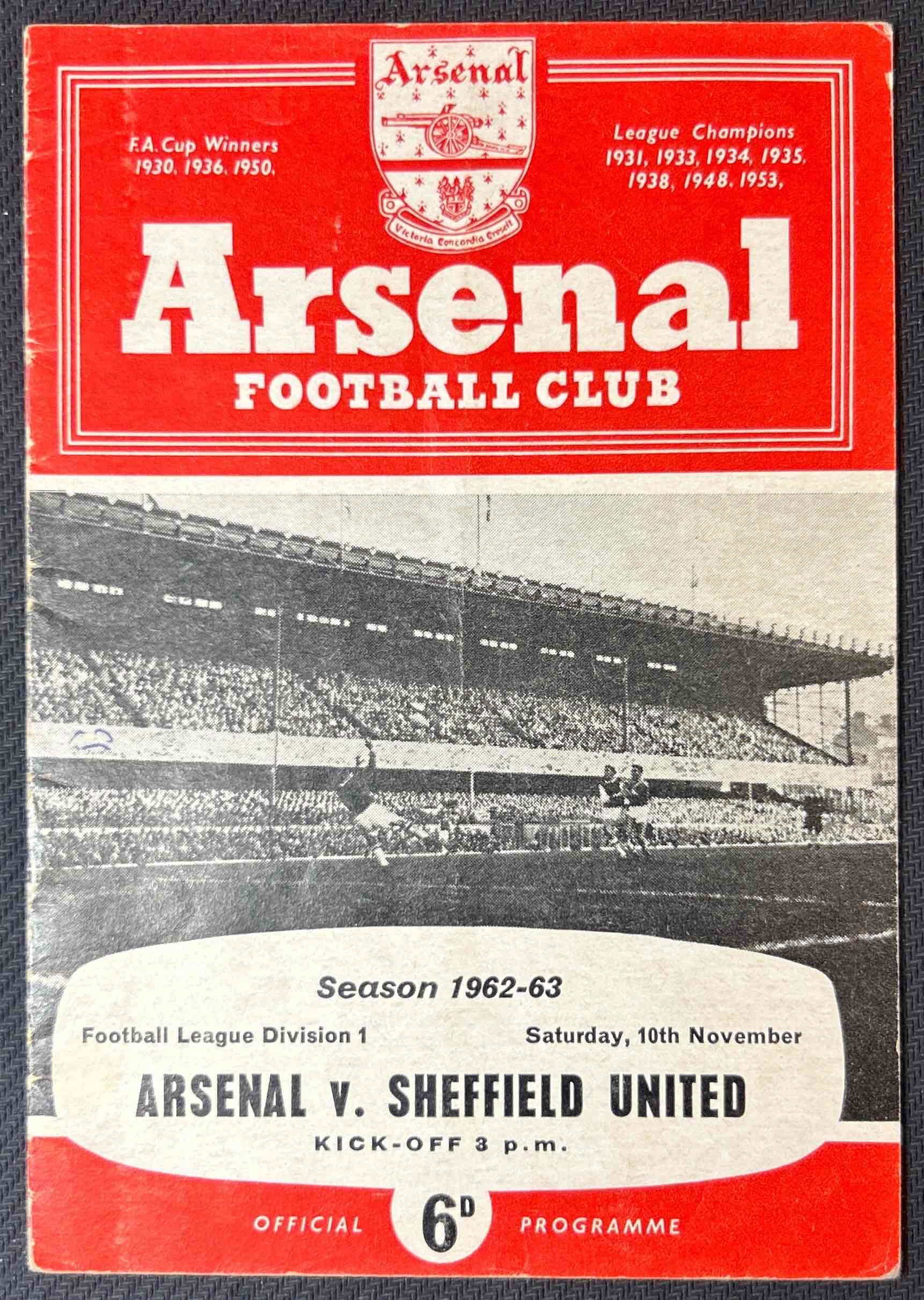 1962 Nov 10 Arsenal V Sheffield United