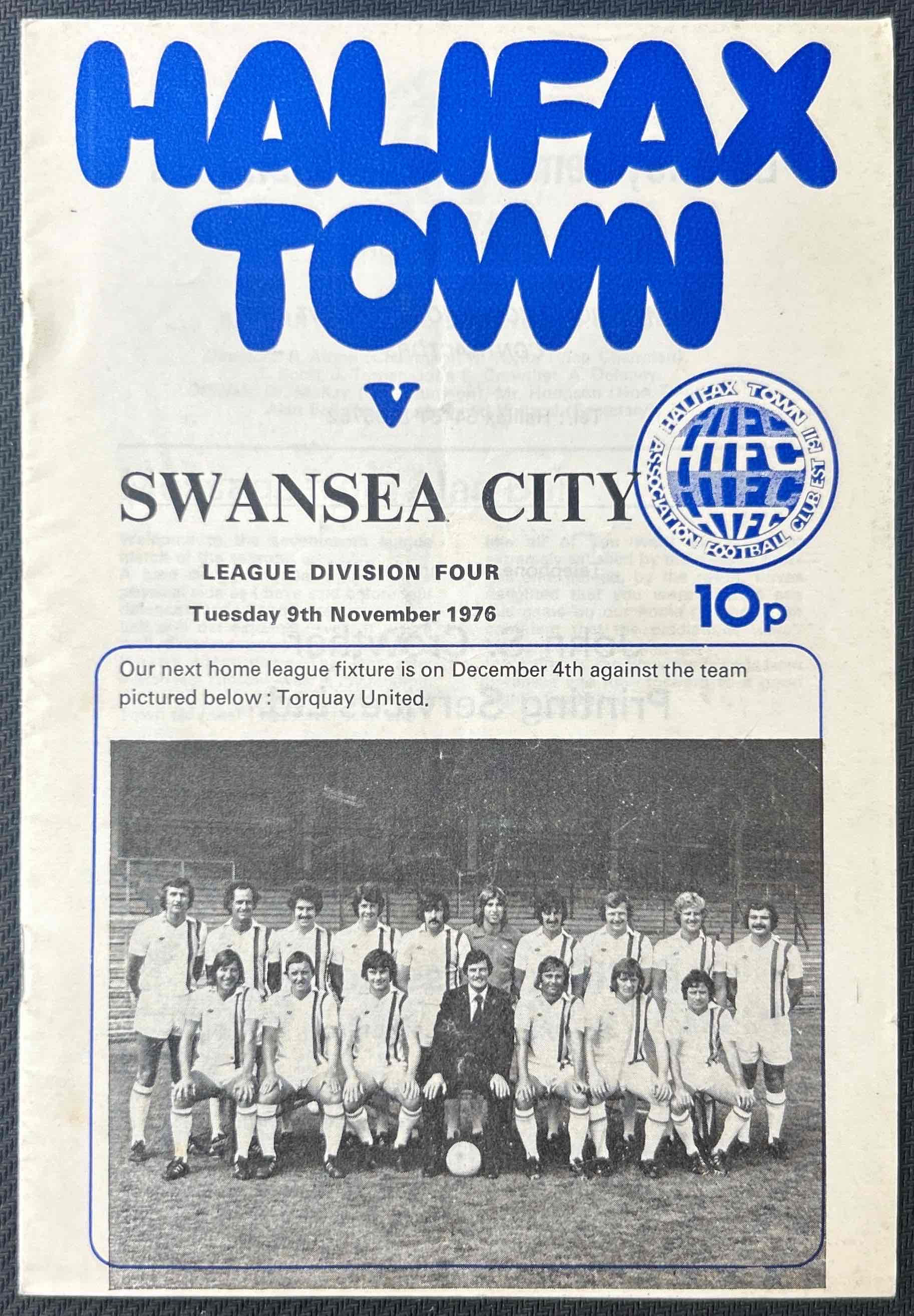 1976 Nov 9 Halifax V Swansea