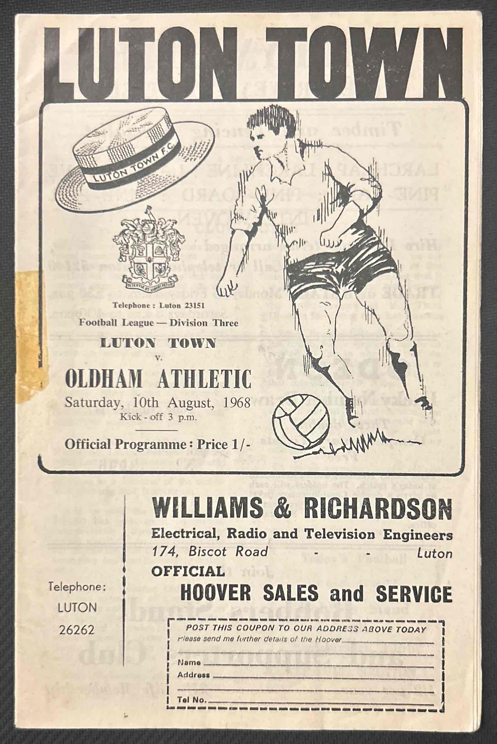 Luton Football Programme