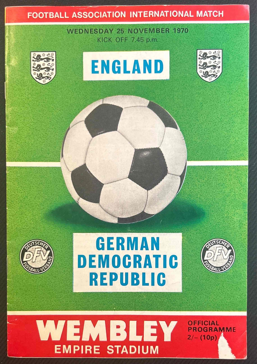 England Football Programme