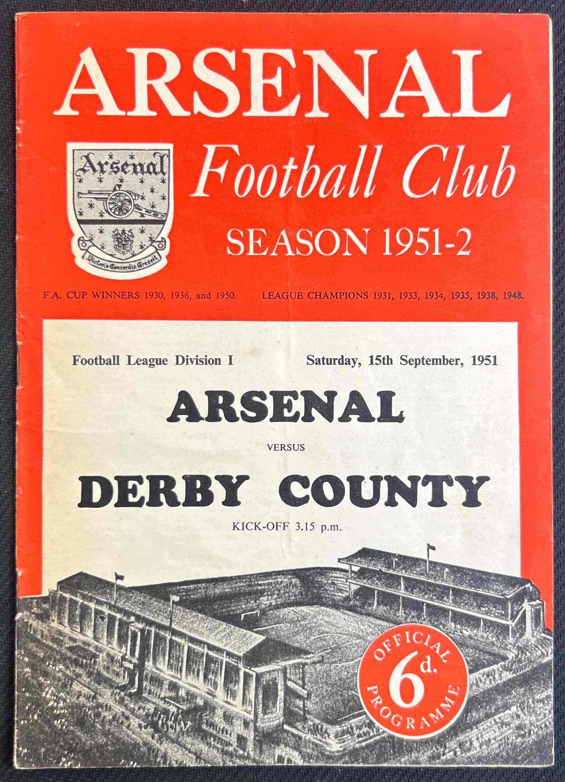 1951 Sep 15 Arsenal V Derby