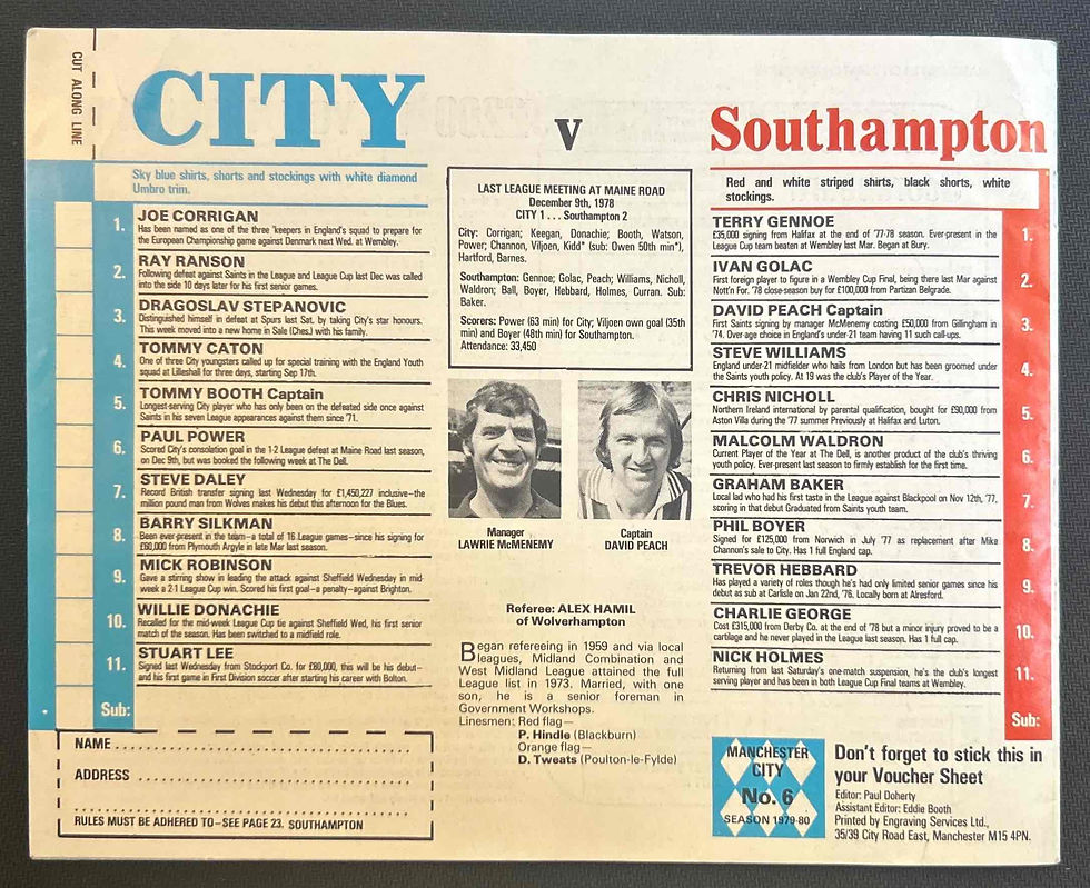 Thumbnail: 1979 Sep 8 Man City V Southampton