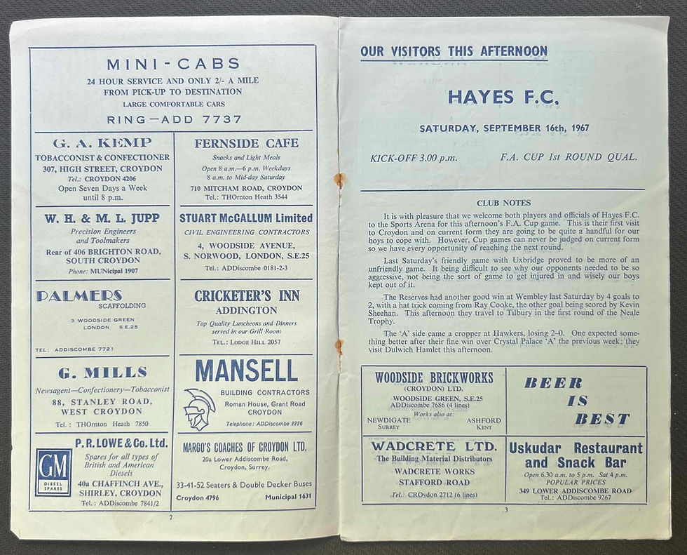 Thumbnail: Croydon Amateurs V Hayes