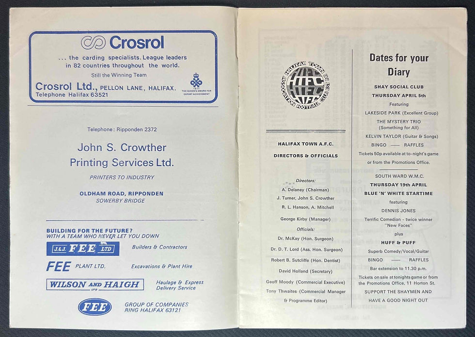 1979 Mar 27 Halifax V Barnsley