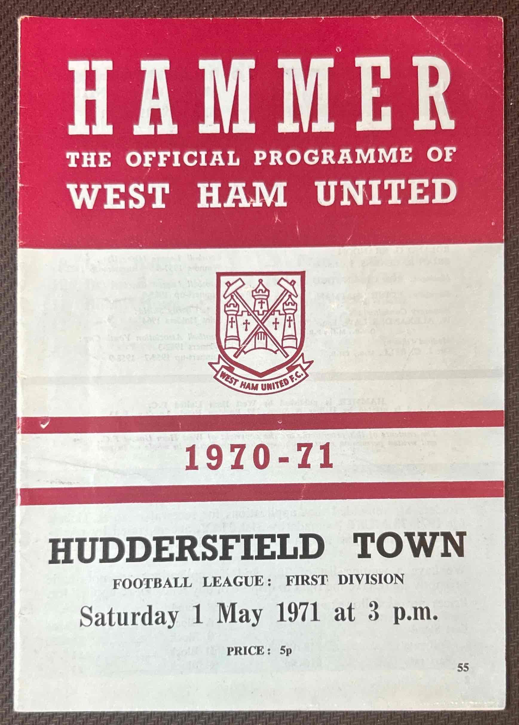 1971 May 1 West Ham V Huddersfield