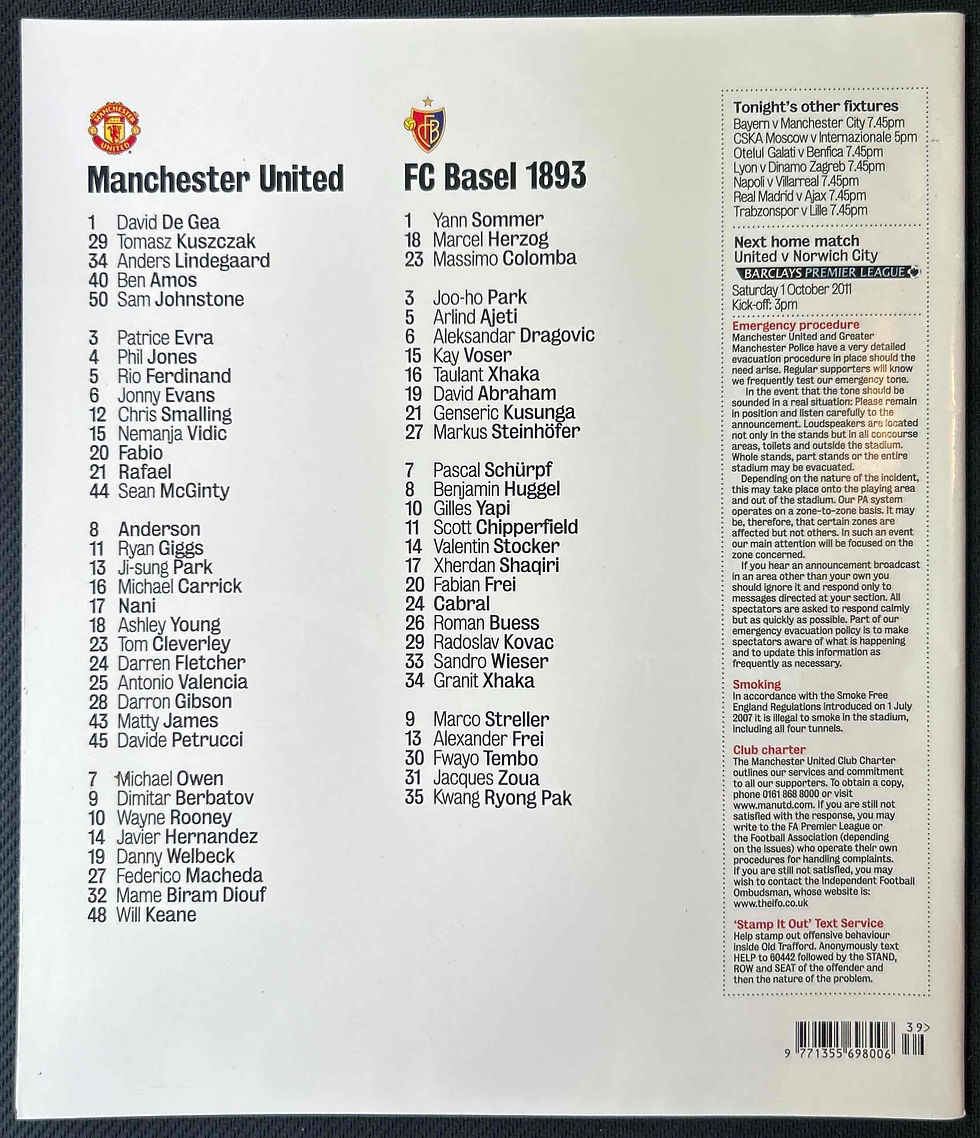 Thumbnail: Man United V FC Basel