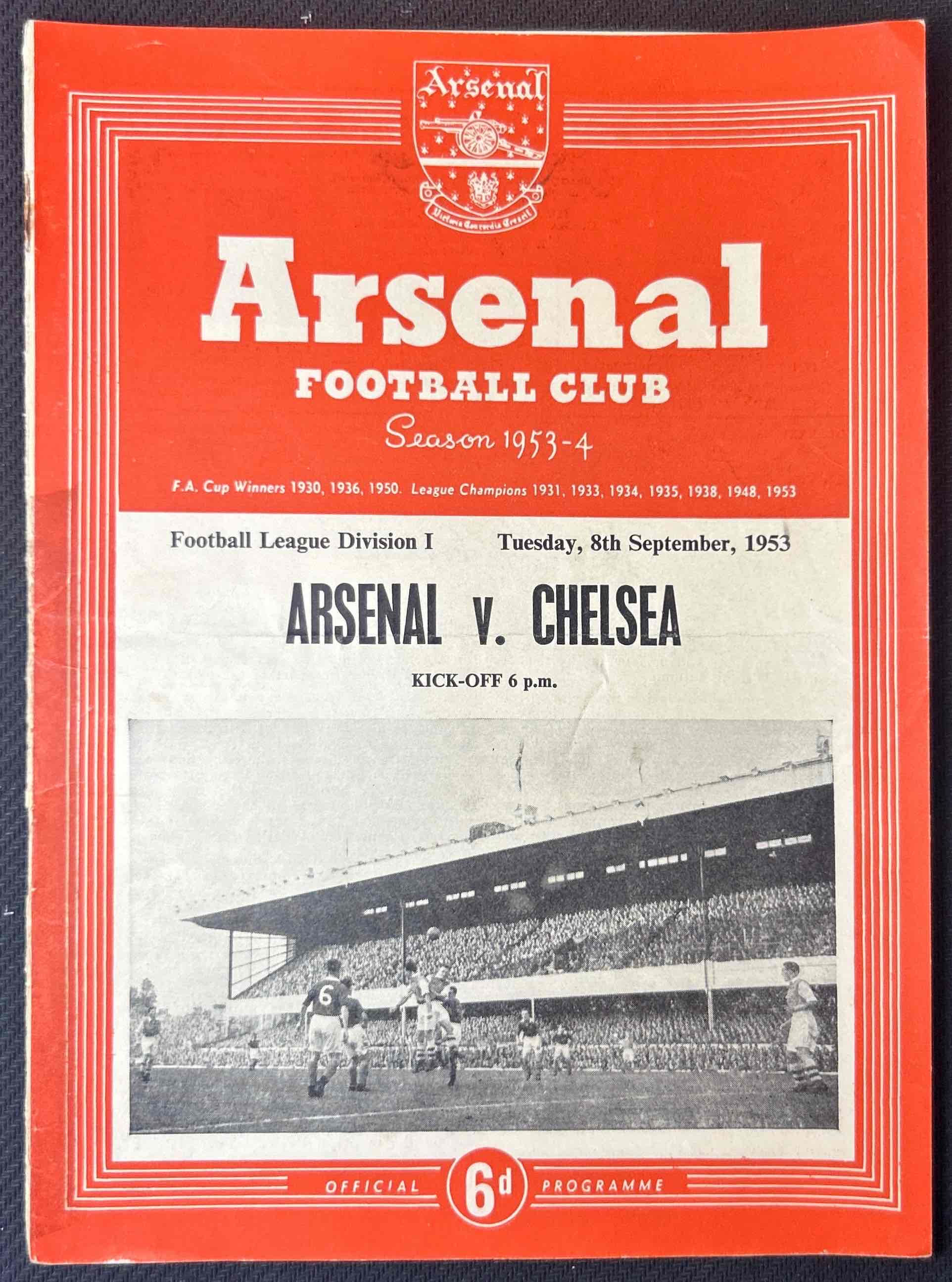 1953 Sep 8 Arsenal V Chelsea