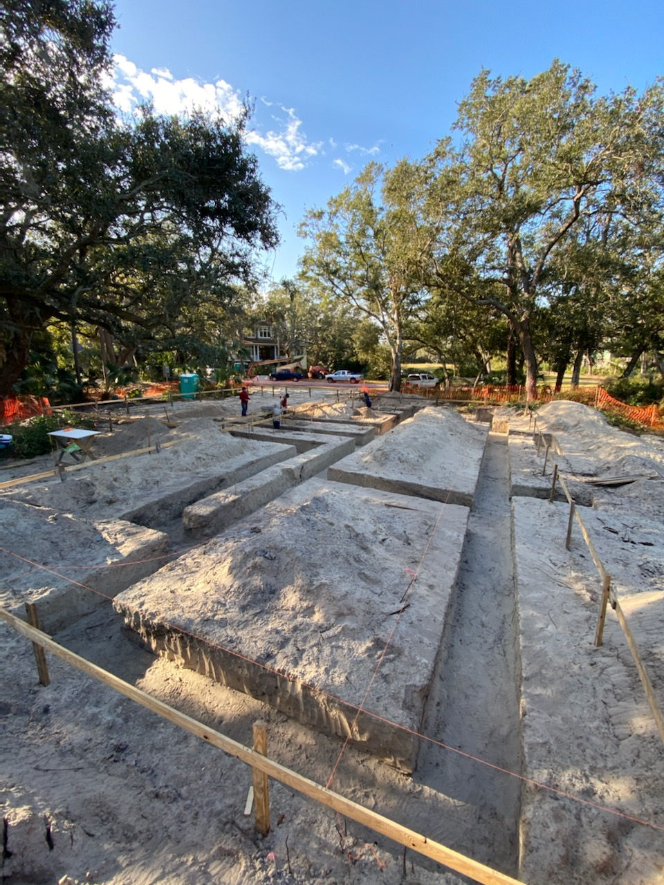 A photo of a current project of footing being hand dug.