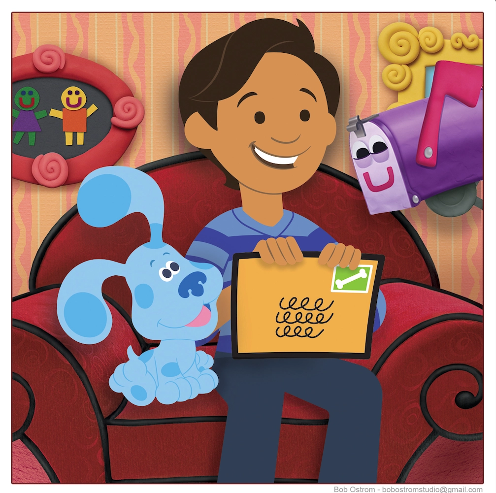 blues clues cover art by Bob Ostrom