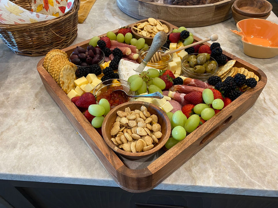 Charcuterie board on countertop at an event