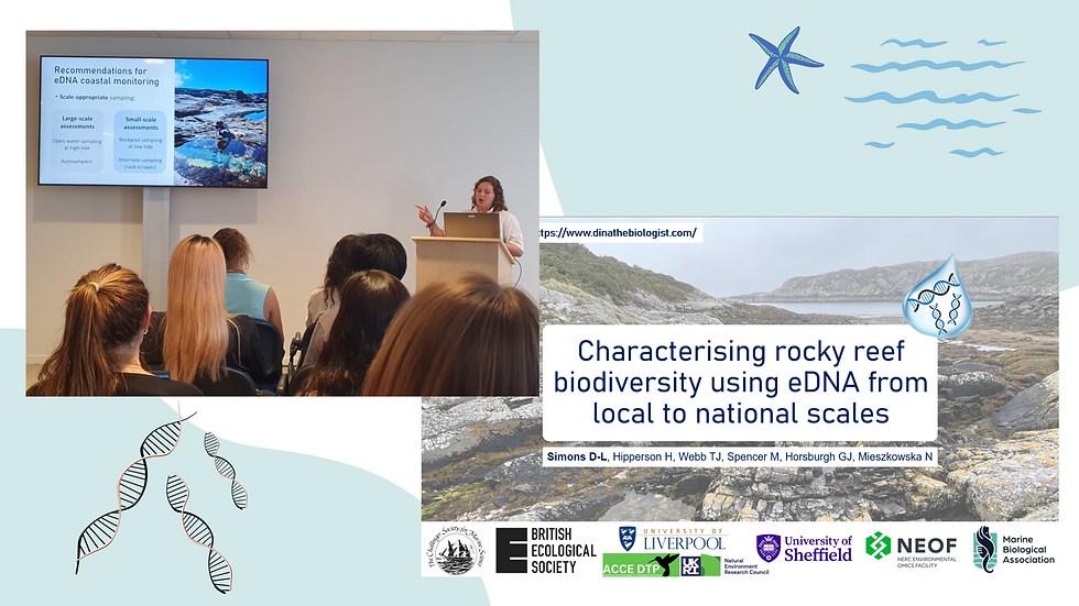 Presenting my talk on research from the first chapter of my PhD, using eDNA to characterise rocky intertidal reefs across multiple spatial scales.