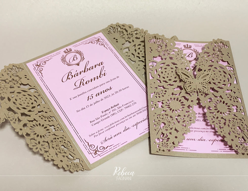 Miniatura: Convite Perolado: Jardim Encantado