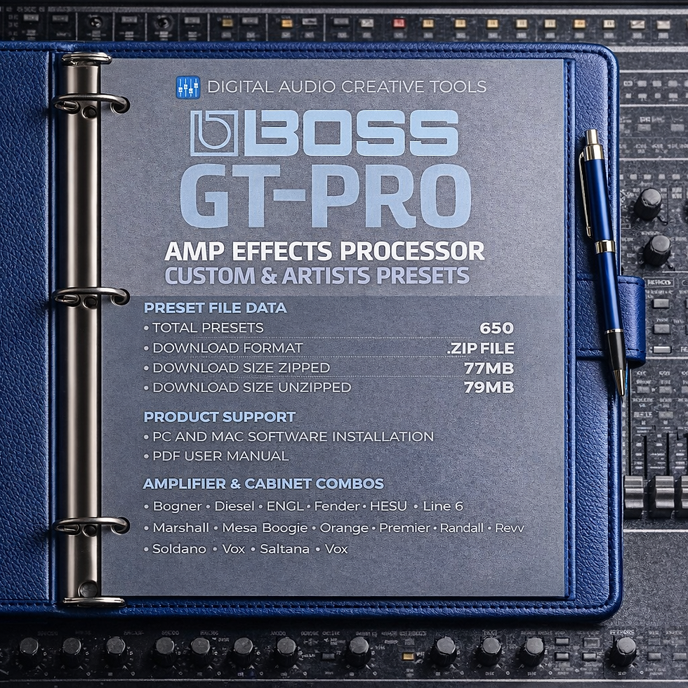 Miniatura: Boss GT-PRO Amplifier Modeling & FX Presets Library