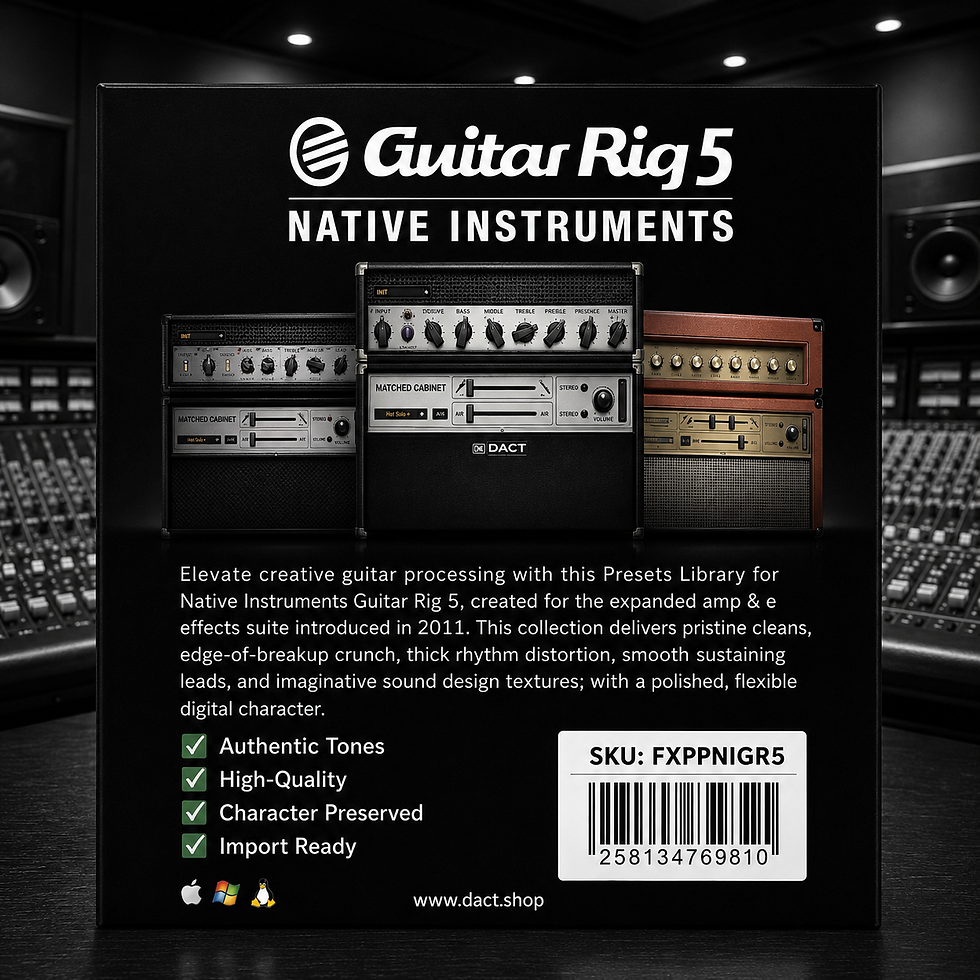 Miniatura: NI Guitar Rig 5 Pro Amplifier Modeling & FX Presets Library