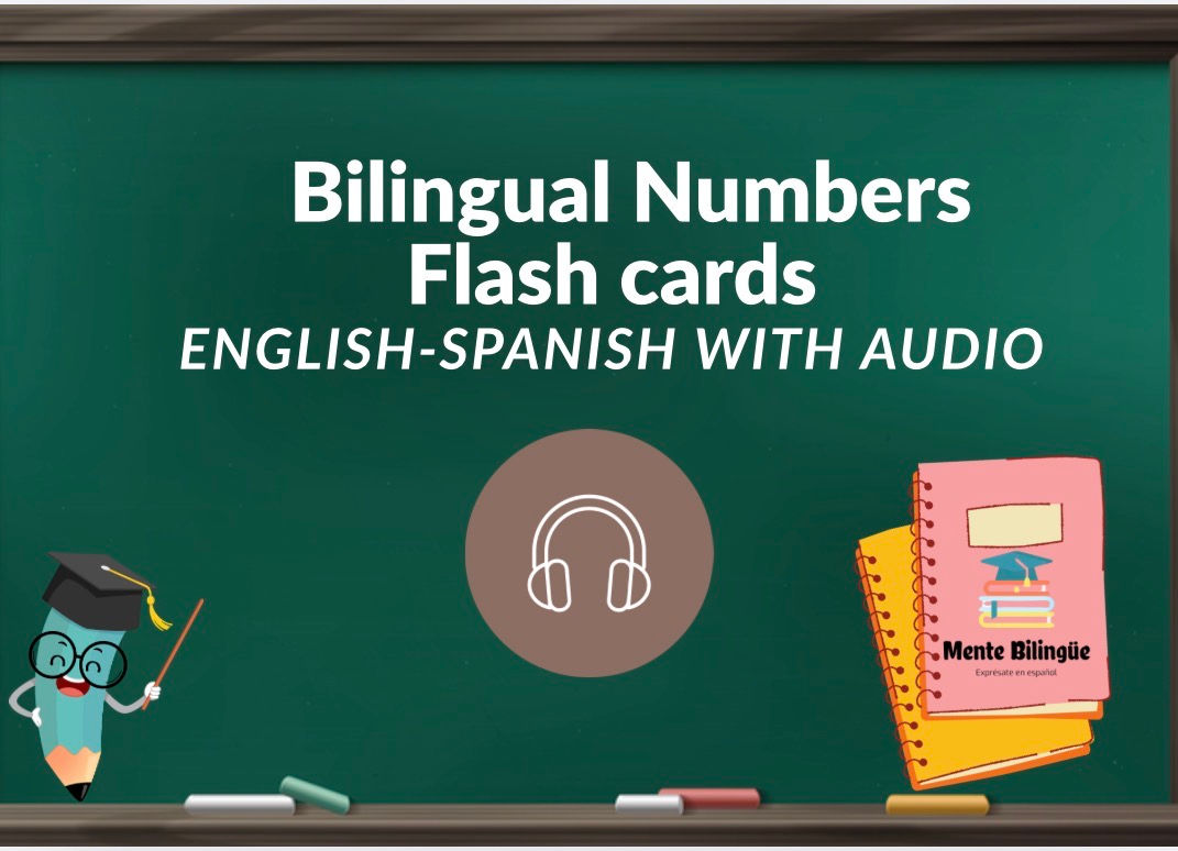 Numbers Flash cards- English & Spanish with audio