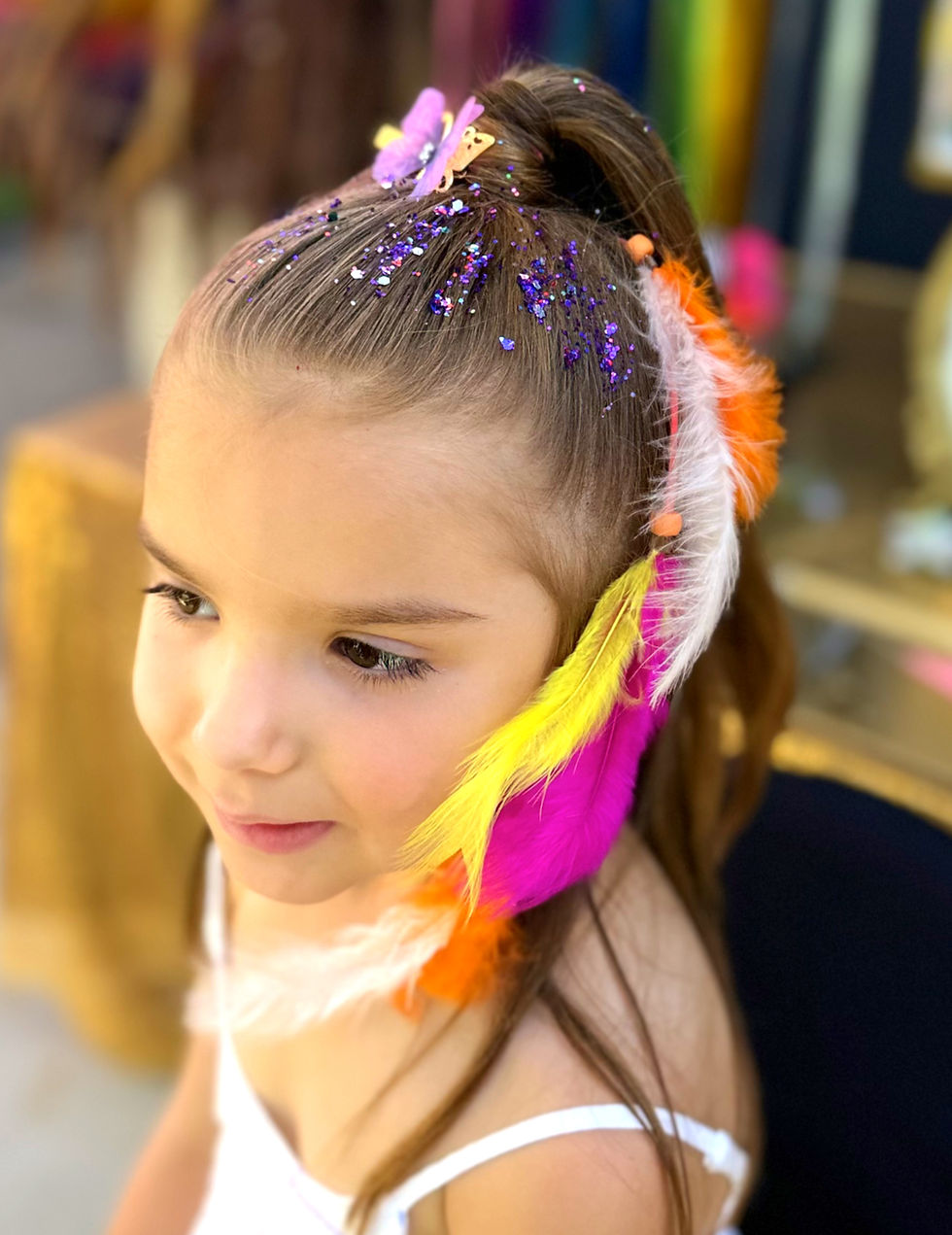 Hair Feather with Glitter