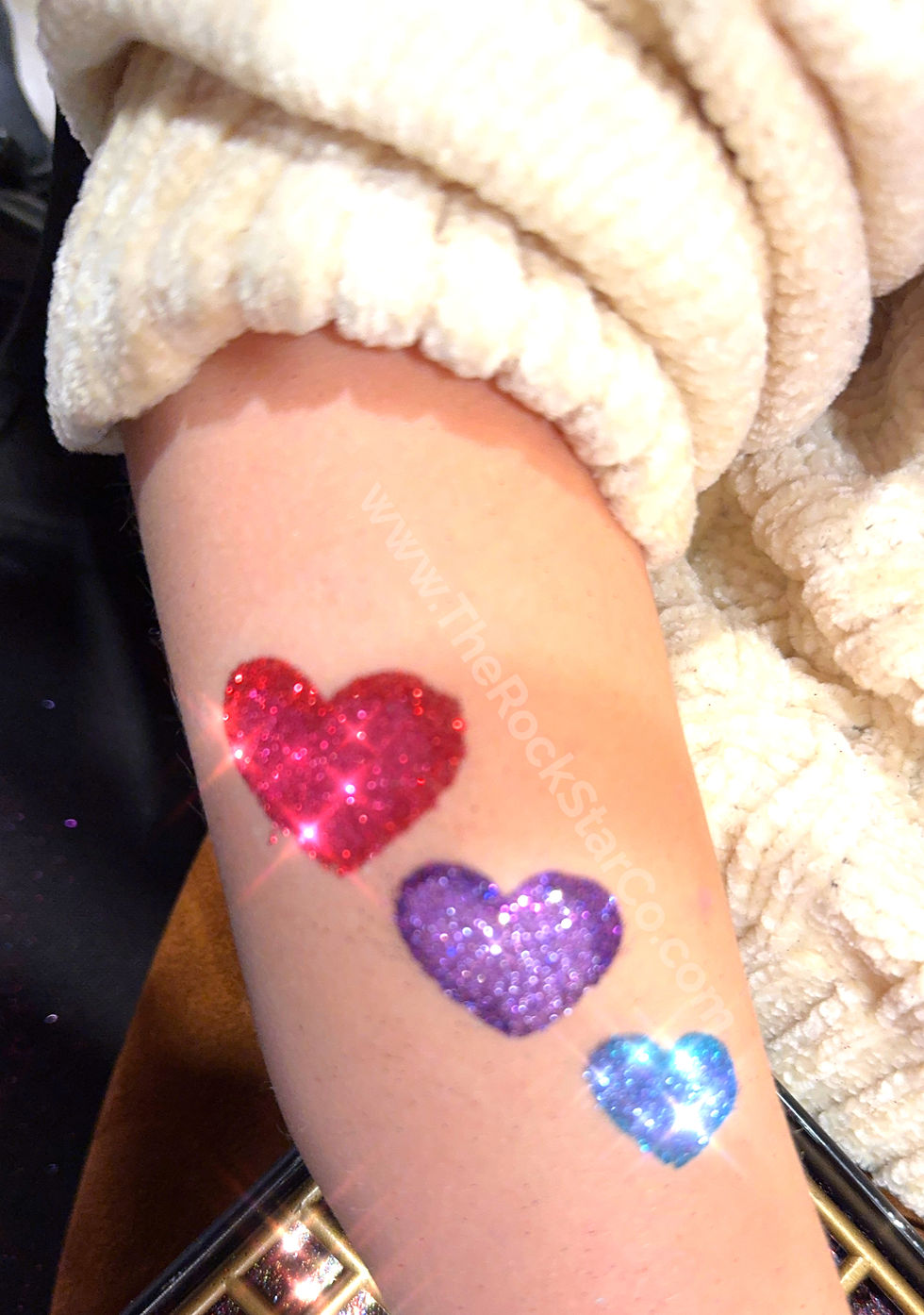 Glitter Tattoo Hearts