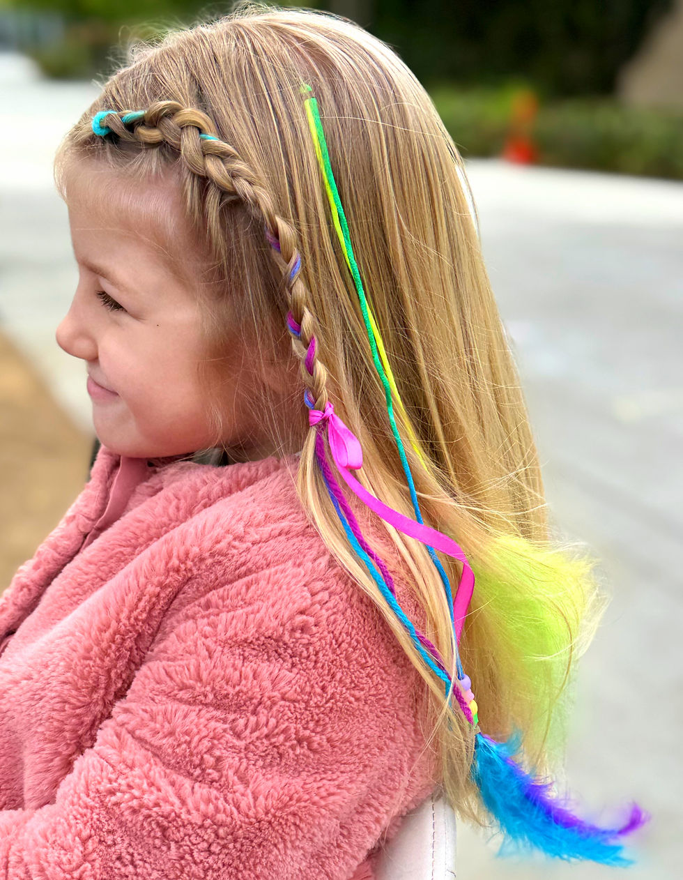Hair  Feather with Braiding & Ribbon