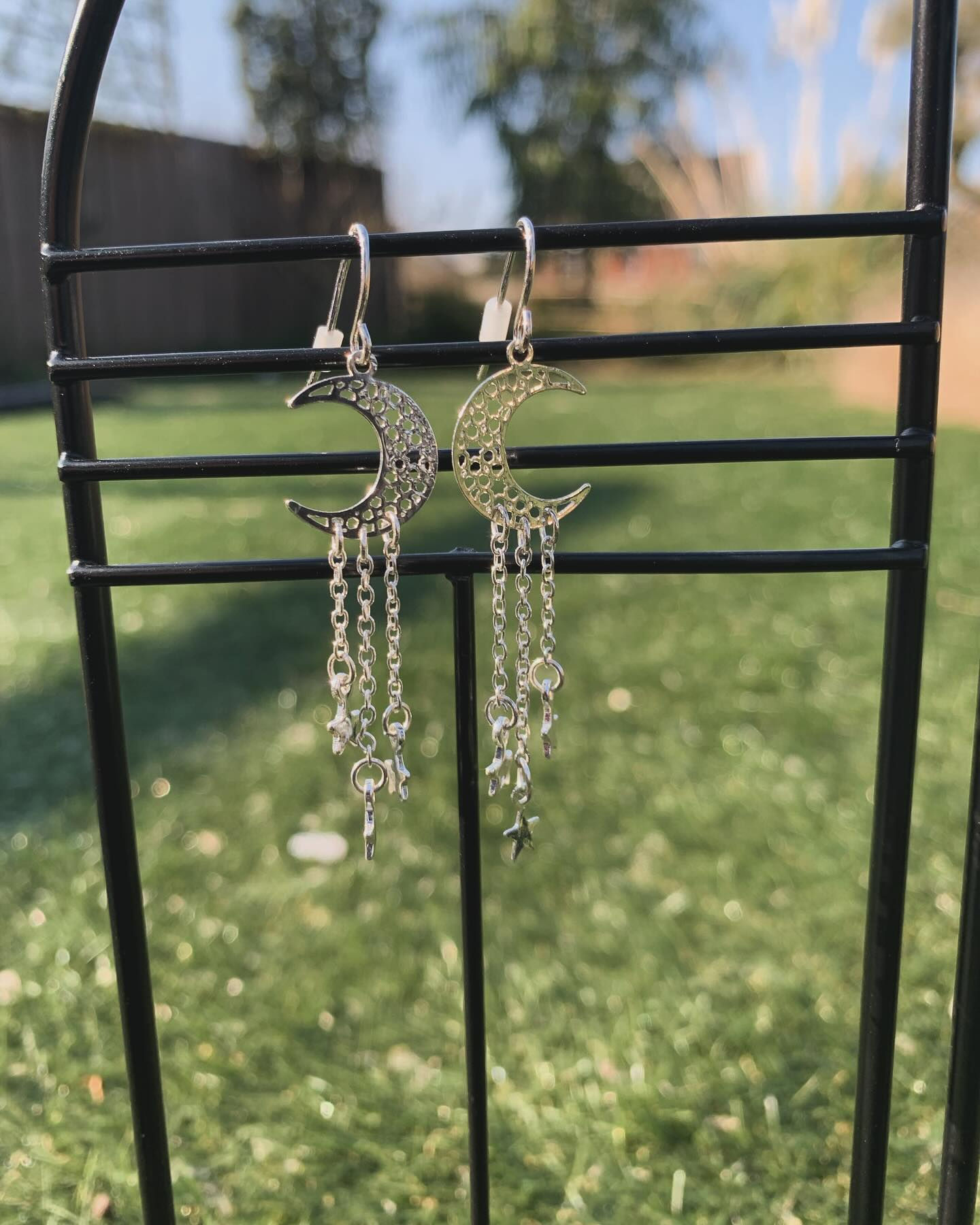 Hangende maan oorbellen