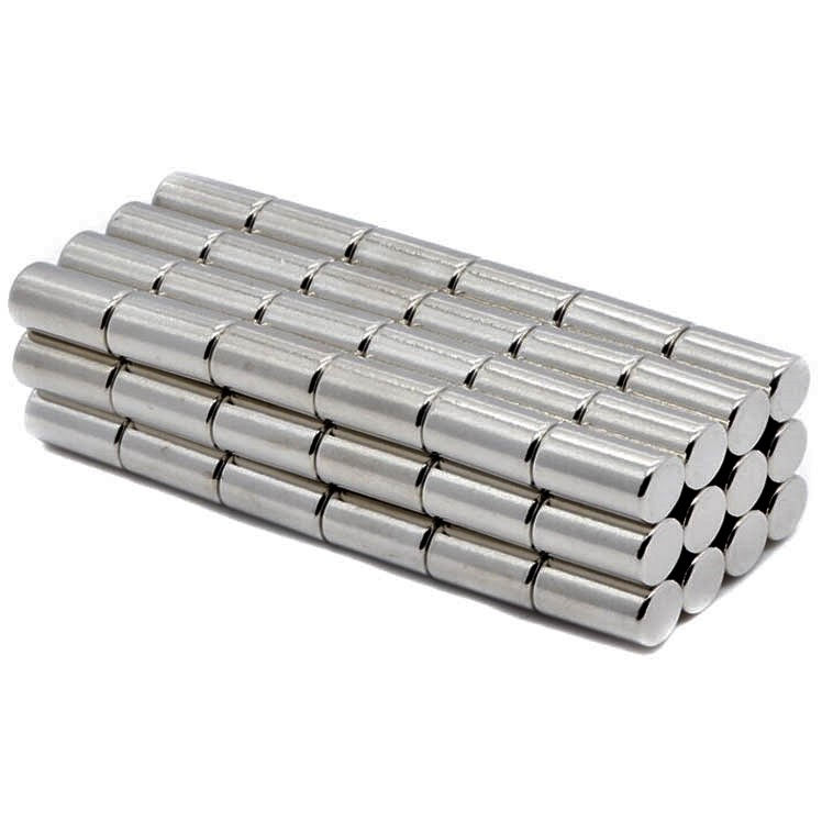 Magnet neodim cilindru 5 x 15 mm N35, cilindri argintii, Euromagnet Romania - Magneți de Calitate Superioară