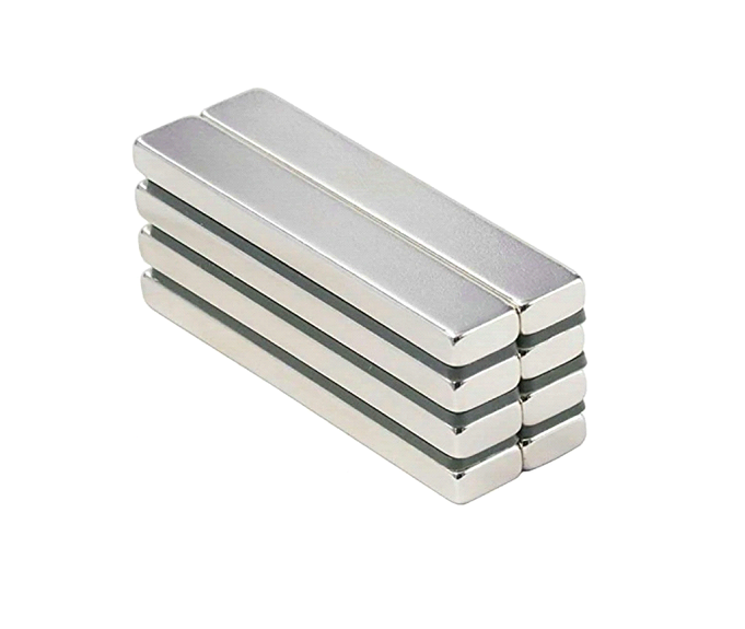 Stivă de magneți neodim, argintii, de formă dreptunghiulară, Euromagnet Romania - Magneți de Calitate Superioară.