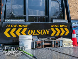Custom Towing Truck Graphics for Olson Auto Body | Fleet Branding in McHenry County