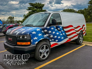 Custom American Flag Vehicle Wrap | Patriotic Van Graphics in McHenry County
