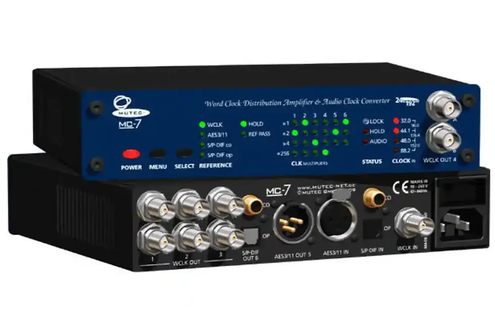 Vente de distributeur de word clock et convertisseur d'horloge audio, AES3/11 et S/P-DIF MUTEC MC-7 d'occasion