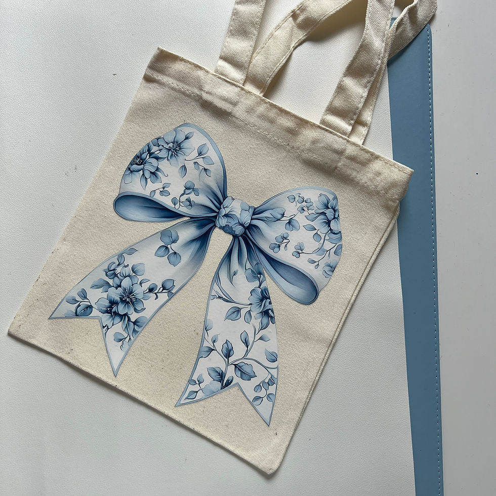 Miniaturbild: Kleiner Jutebeutel (Blaue Schleife)