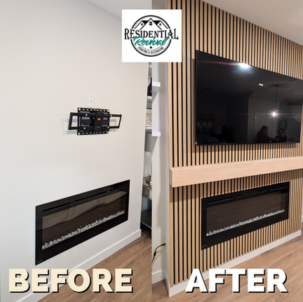 Slat wall, acoustic wall panel, feature wall, accent wall, modern living room, custom design