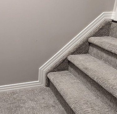 Residential Revival Baseboard Installation Stairs