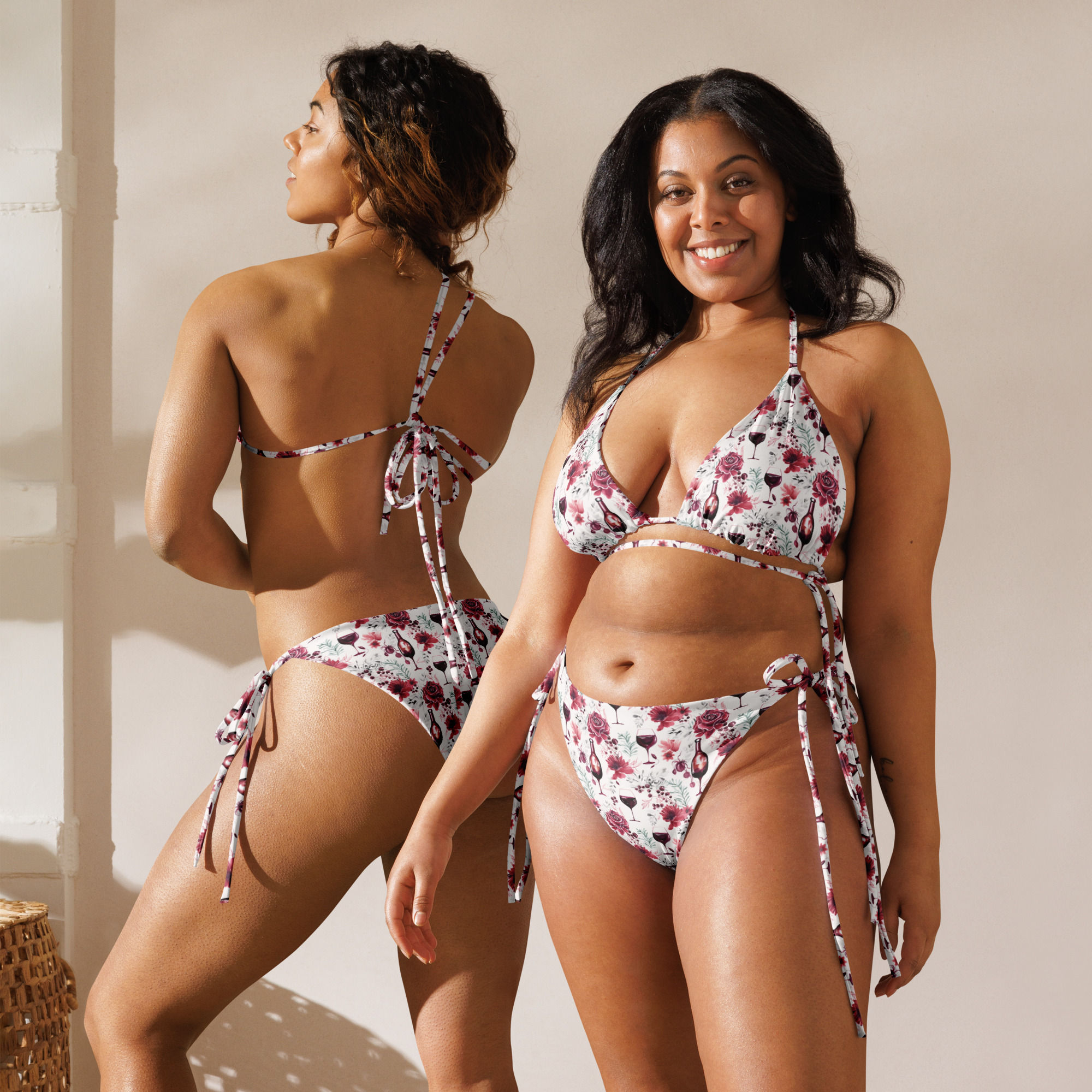 Petals & Pinot Recycled String Bikini