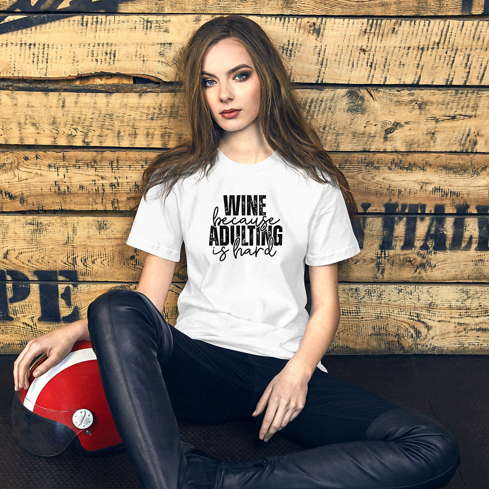 Thumbnail: Wine Because Adulting Is Hard Unisex T-Shirt
