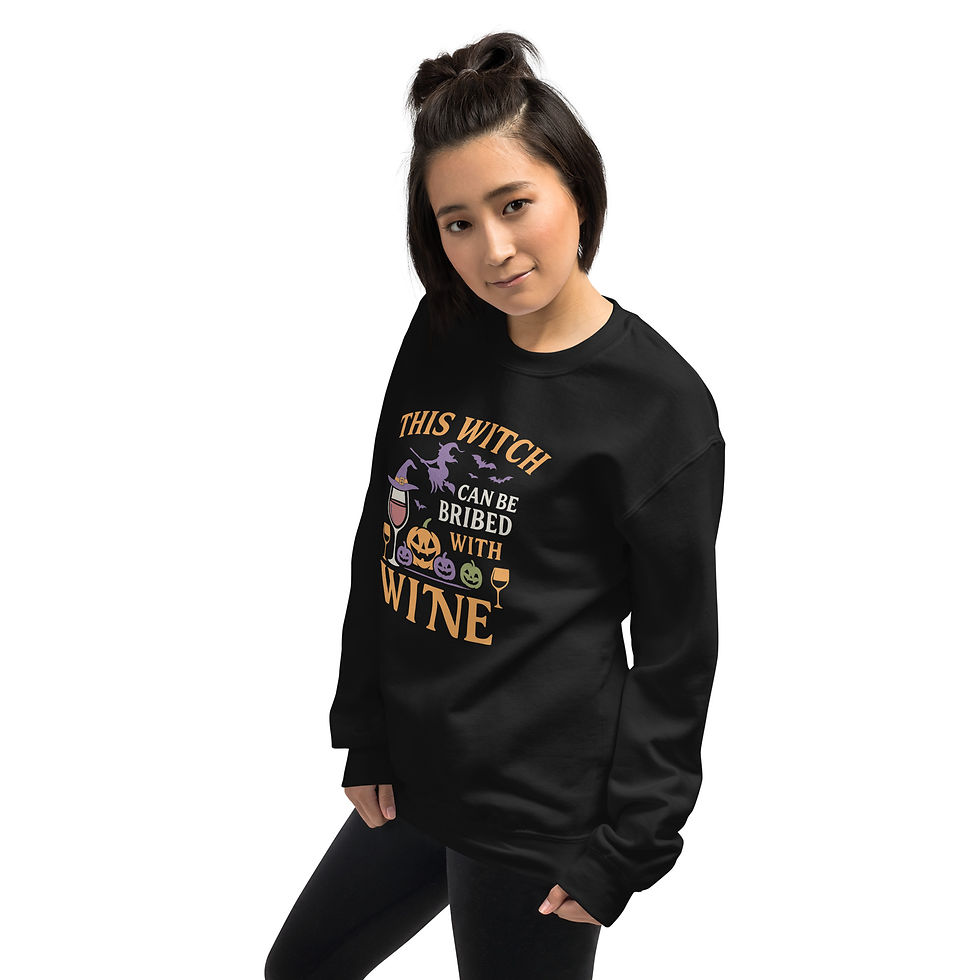 Thumbnail: This Witch Can Be Bribed With Wine Unisex Sweatshirt